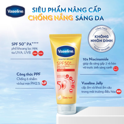 Combo 2 Serum chống nắng cơ thể Vaseline 50x bảo vệ da với SPF 50+ PA++++ giúp da sáng hơn gấp 2X 300ml
