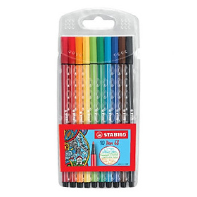 Bộ bút lông màu STABILO Pen68 1.0mm (PN68) - Cuộn vải 25 cây + Sách tô màu SACB (PN6825RG)