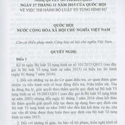 So Sánh Bộ Luật Tố Tụng Hình Sự Năm 2003 Với Bộ Luật Tố Tụng Hình Sự Năm 2015 (Có hiệu lực thi hành từ ngày 01/01/2018)