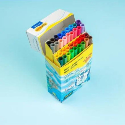 Hộp Bút Lông 36 Màu Fiber Pen Washable - Nét Mảnh Nét To - Colokit SWM - Thiên Long