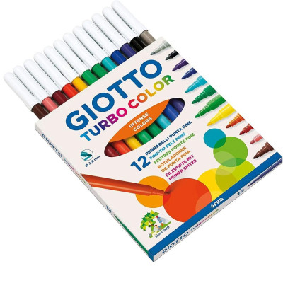 Bút dạ màu nhập khẩu Italy GIOTTO Turbo Color Hộp 12 màu 416000