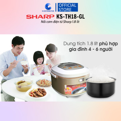 Nồi Cơm Điện Tử Sharp KS-TH18-GL/RD - Hàng chính hãng