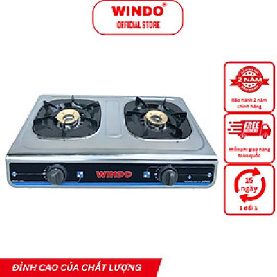 Bếp Gas Đôi Mặt Inox WINDO - 618 SI | Bếp gas 6 tấc tiết kiệm gas- Hàng chính hãng