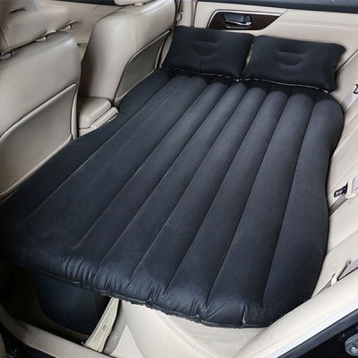 Giường nệm hơi ô tô xe hơi cao cấp dày loại 1 mặt nhung thoáng mát đế rời đi kèm bơm điện và bộ gối - Đen