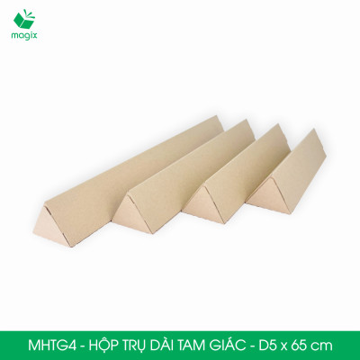 MHTG4 - D5x65 cm - 100 Hộp trụ dài tam giác thay thế ống giấy - Hộp carton đóng gói hàng