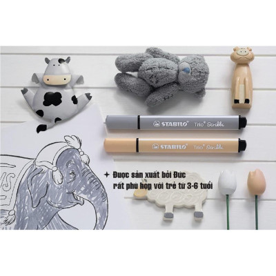 Bút lông màu STABILO Trio Scribbi CLK368 - Đỏ (48)