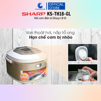 Nồi Cơm Điện Tử Sharp KS-TH18-GL/RD - Hàng chính hãng
