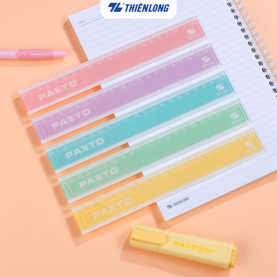 Thước nhựa thẳng màu Pastel dài 20 cm Thiên Long Pazto SR-010 - Màu ngẫu nhiên