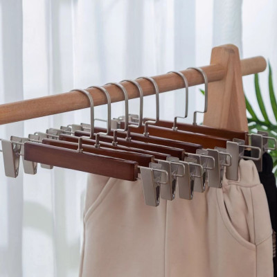 COMBO 20 KẸP QUẦN GỖ NÂU - MÓC TREO QUẦN ÁO - MÓC KẸP QUẦN - MÓC GỖ