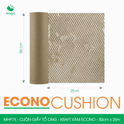 MHP7X - 50cm x 25m - Cuộn giấy tổ ong chống sốc - Kraft xám Siêu Tiết Kiệm ECONO