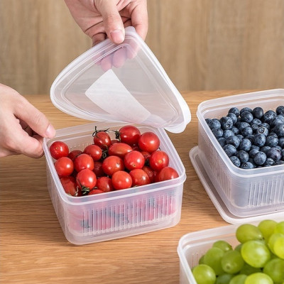 Bộ 03 hộp thực phẩm có giá lót Nakaya 1100ml hàng nội địa Nhật Bản K.230#