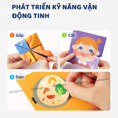 *TẶNG KÈM KÉO* Đồ Chơi Trí Tuệ Sticker cho bé Let’s Play With Stikers, Đồ Chơi Giáo Dục Sáng Tạo