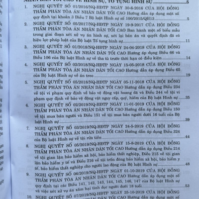 Sách Tuyển Tập Các Nghị Quyết Mới Nhất Của Hội Đồng Thẩm Phán Tòa Án Nhân Dân Tối Cao từ năm 2016 - 2024 (V2424D)
