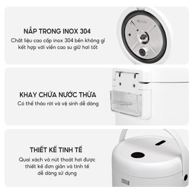 Nồi cơm điện tử mini Lebenlang LBL0582, 800ml, 300W, thiết kế hiện đại, bảo hành 2 năm - hàng chính hãng