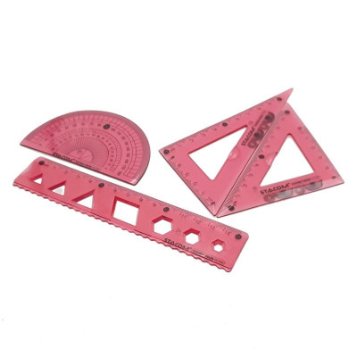 Bộ 3 Cây Thước Dẻo Stacom FR102S - Màu Đỏ