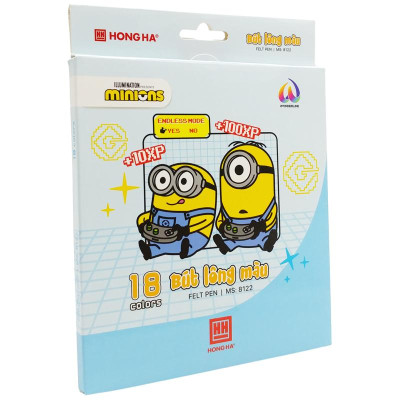 Hộp 18 Bút Lông Màu Minions - Hồng Hà 8122