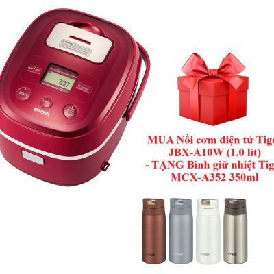 Nồi cơm điện tử Tiger JBX-A10W (1.0 lít) - TẶNG Bình giữ nhiệt Tiger MCX-A352 350ml - HÀNG CHÍNH HÃNG