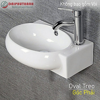 Lavabo Treo Góc Nhỏ Gọn KAZTA KZ-CL10GC- Lòng chậu hình Oval