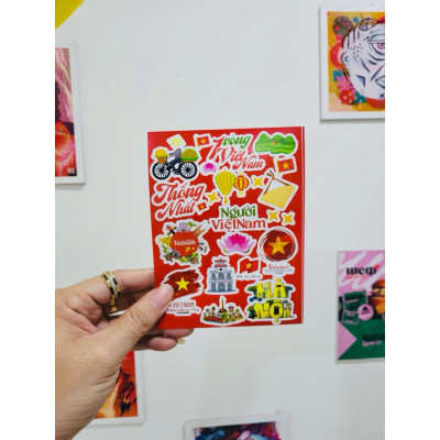 [Quà tặng kèm không bán - sticker ngẫu nhiên] Sticker Quốc Khánh 2/9, Sticker Yêu Nước