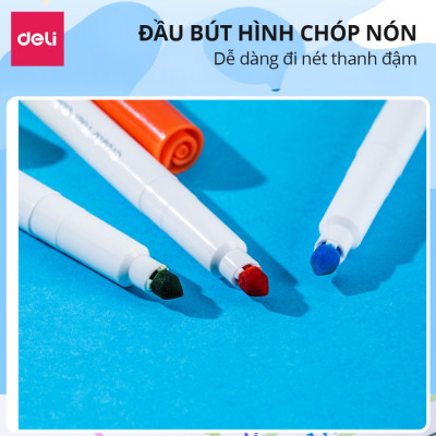 Bút Lông Màu Felt Pen Deli 20/36 Màu Pastel Basic Ngòi Chóp Rửa Được- Dùng Tô Vẽ Đi Nét Calligraphy Highlight Fiber Pen