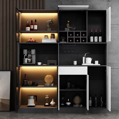 Tủ Vang Gỗ Trưng Bày Phối Cánh Kính Cường Lực, Đèn LED Dài 180cm Thương Hiệu SIB Decor TCK13