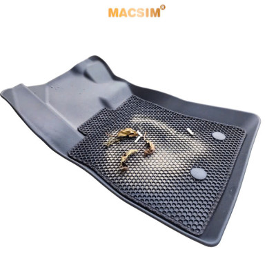 Thảm ô tô sd3 2 lớp dạng lưới lục giác Toyota Raize 2022-nay màu đen bề mặt cao su siêu sạch - Nhãn hiệu Macsim