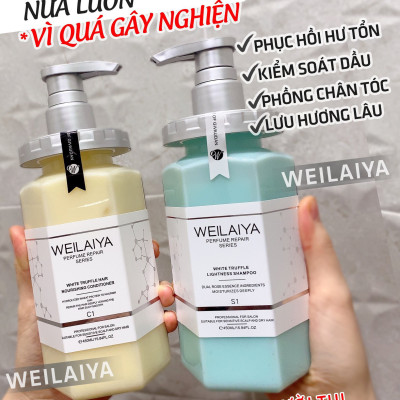 Combo Dầu gội xả phục hồi đa tầng nấm Truffle Weilaiya hương nước hoa và Dầu gội gừng Weilaiya cao cấp 400ml