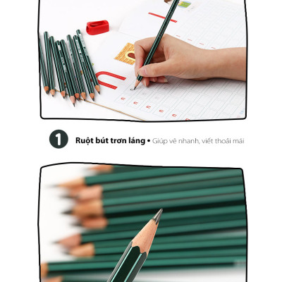 Hộp 12 cây bút chì gỗ phác thảo STABILO Othello - Hộp 12 cây nét F (PC282/12-F)