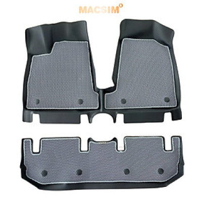 Thảm ô tô(sd3) 2 lớp dạng lưới lục giác Vinfast VF3 (ghi) - bề mặt cao su siêu sạch - Macsim