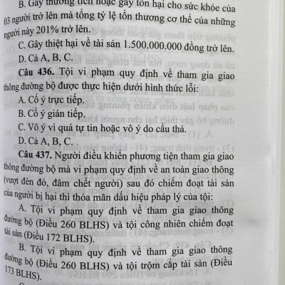 Trắc Nghiệm Luật Hình Sự Việt Nam - Phần Các Tội Phạm
