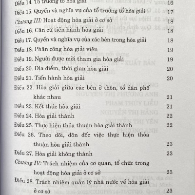 Luật Hoà giải ở cơ sở ( hiện hành) 