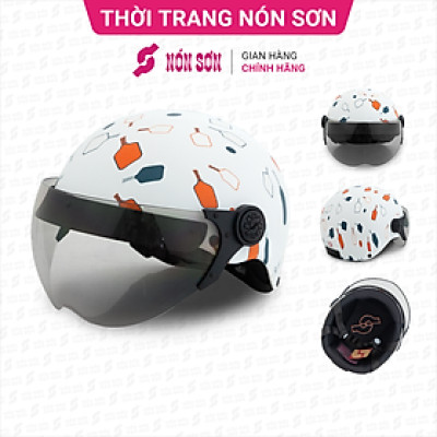 Mũ bảo hiểm có kính hoa văn NÓN SƠN chính hãng BKP-TR119