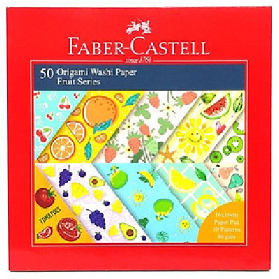 Giấy Nghệ Thuật Origami Washi - Fruit - Faber-Castell 171517 (50 Tờ/ 10 Mẫu)