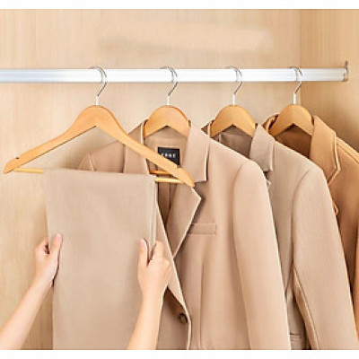 10 Móc Gỗ Treo Quần Áo Vàng Thanh Ngang 44.5cm