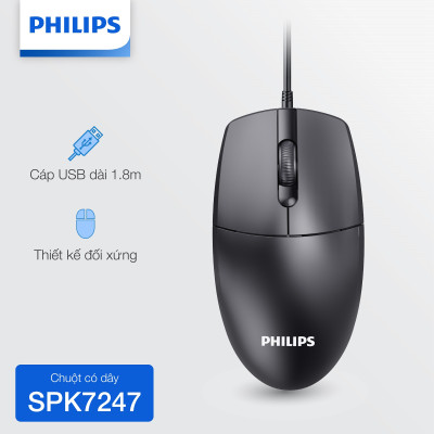 Chuột có dây Philips SPK7247 - Hàng chính hãng
