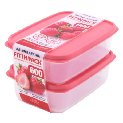 Bộ 3 Hộp nhựa cao cấp chứa thực phẩm Fitin Pack 600ml nắp dẻo - Hàng nội địa Nhật