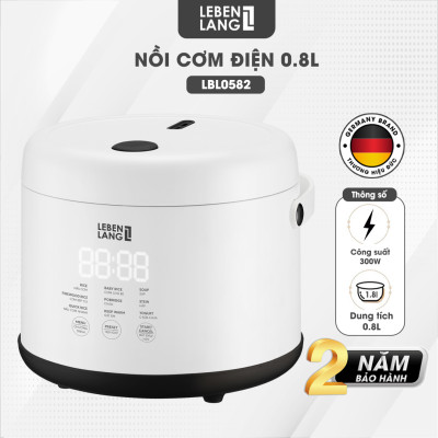 Nồi cơm điện tử mini Lebenlang LBL0582, 800ml, 300W, thiết kế hiện đại, bảo hành 2 năm - hàng chính hãng