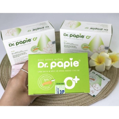 Combo 2 Hộp - 60 Gạc Rơ Lưỡi, Vệ Sinh Răng Miệng Cho Bé - DR.PAPIE