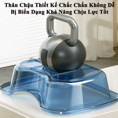 Chậu Gội Đầu Tại Giường KUNBE Dành Cho Người Bệnh, Người Già, Bà Bầu Và Trẻ Em, Bản Nâng Cấp Có Đệm Lót TPE Đầu Và Gáy, Ống Thoát Nước Đầu Cao Su Chống Rò Nước