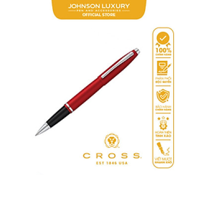Bút Ký Doanh Nhân Cao Cấp CROSS Calais Kim Loại Nhám Màu Đỏ Đô