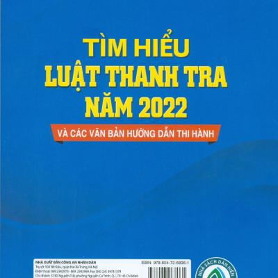 Tìm Hiểu Luật Thanh Tra Năm 2022 Và Các Văn Bản Hướng Dẫn Thi Hành - TS. Đinh Văn Minh, TS. Đinh Lương Minh Anh (Nxb CAND)
