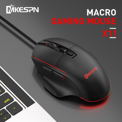 Chuột led gaming macro X11 7200dpi chống mỏi cổ tay cho máy tính hàng nhập khẩu