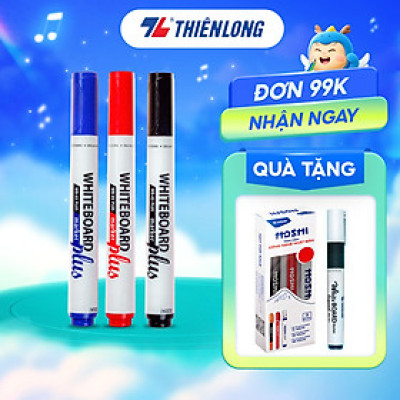 Combo 12 bút lông bảng - White Board Marker Thiên Long WB-03 Plus - Màu mực mới đậm nét hơn