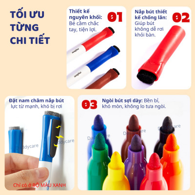 Bút viết bảng trắng nhiều màu Mideer Little Artist Whiteboard Marker, bút màu nước cho bé