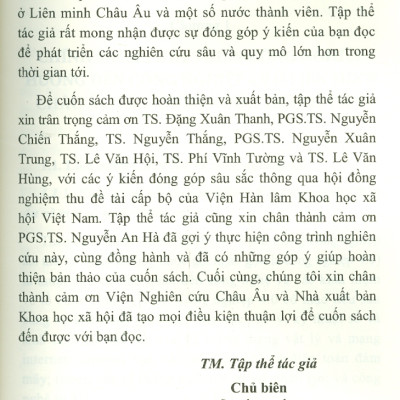 Công Nghiệp 4.0 Ở Liên Minh Châu Âu Và Một Số Nước Thành Viên (Sách chuyên khảo)