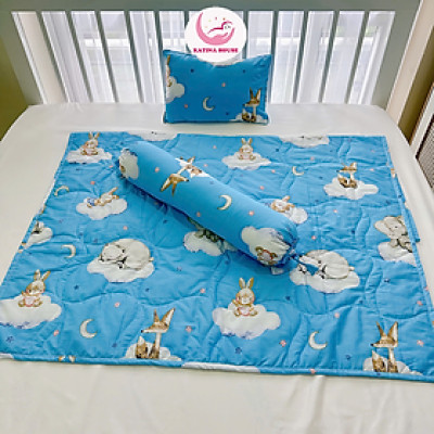Combo chăn gối cho bé đi học Katina House, vải cotton satin hàn quốc đẹp, dày dặn, mềm mát, thấm hút tốt