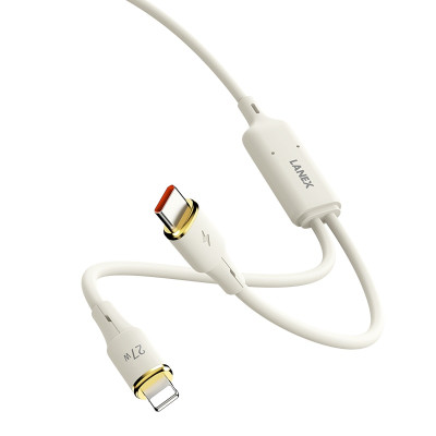 Dây sạc nhanh ô tô PD65W 2 in 1 LANEX LS46T (Type-C + Lightning) hàng chính hãng