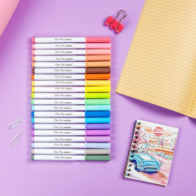 Hộp 20 Bút Lông Màu Pastel Rửa Được Washable Fiber Pen - Colokit SWM-C008