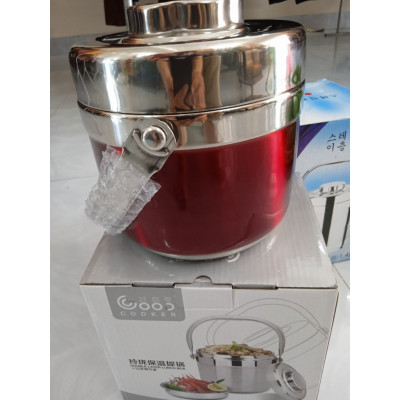 Cặp lồng giữ nhiệt inox dung tích 1,5 lít thiết kế 2 tầng (hàng dày và nặng) hộp đựng cơm