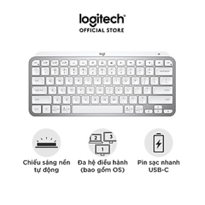 Bàn phím không dây Bluetooth Logitech MX Keys Mini - Nhỏ gọn, Sạc USB-C, Phím tắt thông minh, Có bản cho Mac - Hàng chính hãng